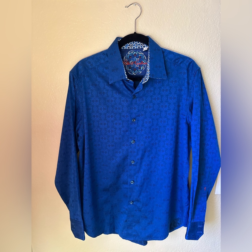 Bright blue button down